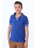 Tricou polo baieti albastru floarea de colt NDZ4475 - Magazin online - Boutique